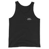 the front of a black tank top on a white background. dirty dangles