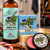 Dirty dangles reindeer farts Christmas stick wax and body wash with top shelf Christmas hockey soap in a hockey locker room with festive Christmas decor.