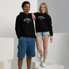 A boy and girl together in black hoodies. Dirty dangles hockey co.