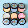 All 6 Dirty Dangles Hockey Wax scents sit open on a blue background