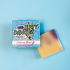 certified beaut lavender lemongrass girl's soap bar with a blue box on a blue background