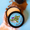 Fresh Churro Scented hockey stick wax  on a blue background surrounded by cinnamon and sugar