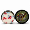 An open tin of dirty dangles screamin eagle 4th of july stick wax on a white background.