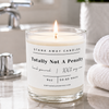 A white scented hockey candle in a bathroom. Totally not a penalty