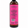 A dark amber bottle of dirty dangles girls hockey body wash goal digger lemon sugar cookie scent shown from the back, featuring a bright pink label with black text and a black flip-top cap, isolated on a white background.