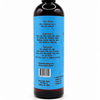 A dark amber bottle with a black cap, showing the back label of dirty dangles sneaky dekes scented body wash. The label is bright blue with black text, and the bottle is photographed on a clean white background.