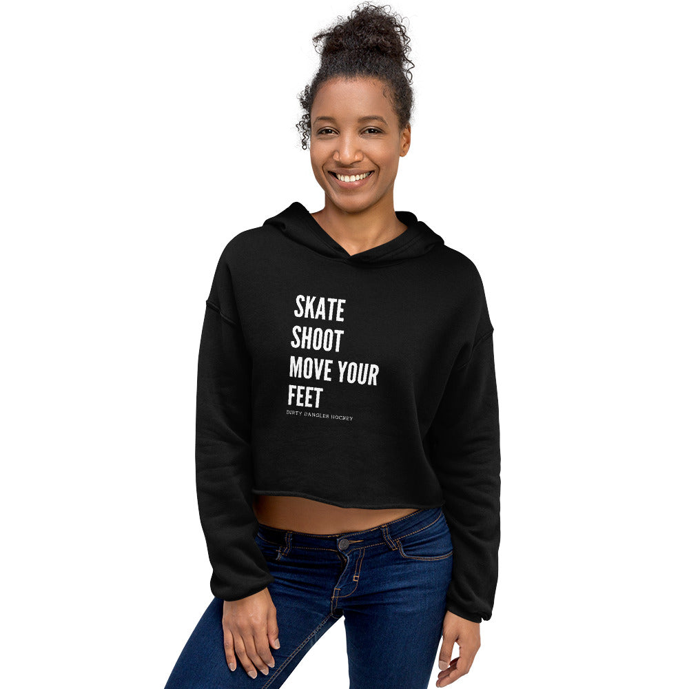 Skate Shoot Move Your Feet Crop Hoodie