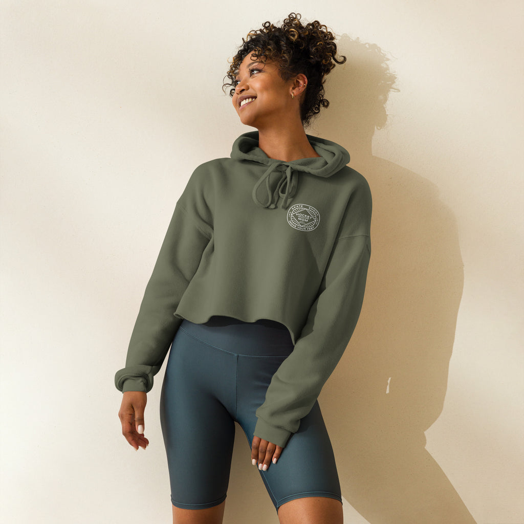 Hockey Mom Insignia Crop Hoodie