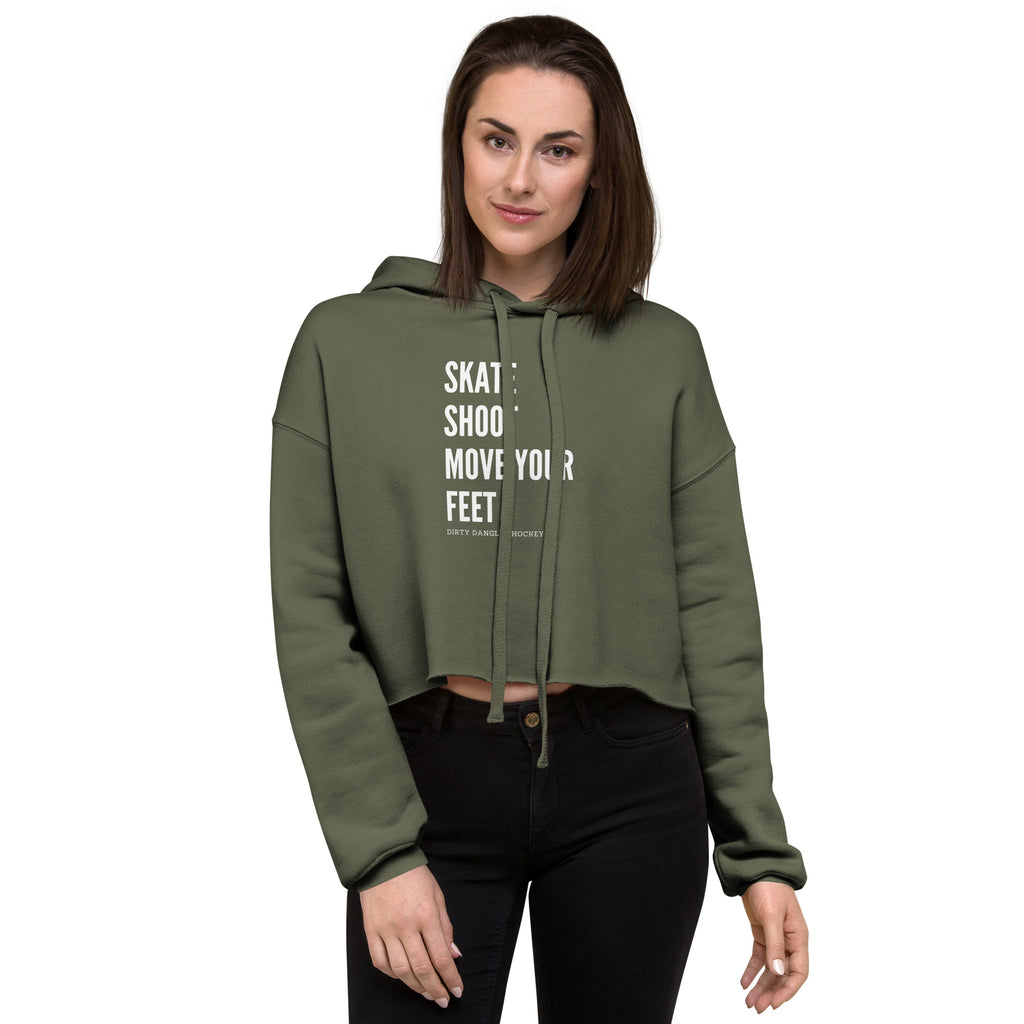 Skate Shoot Move Your Feet Crop Hoodie
