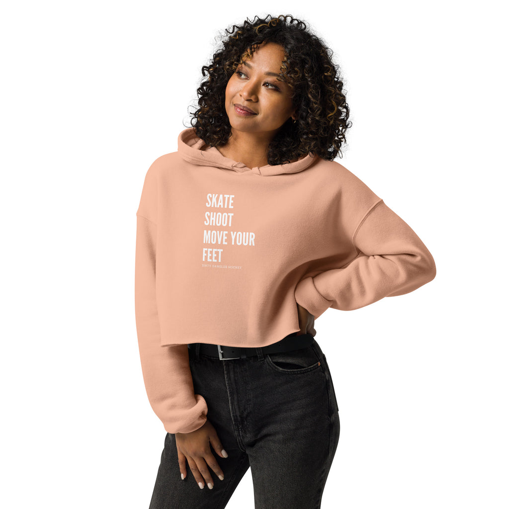 Skate Shoot Move Your Feet Crop Hoodie