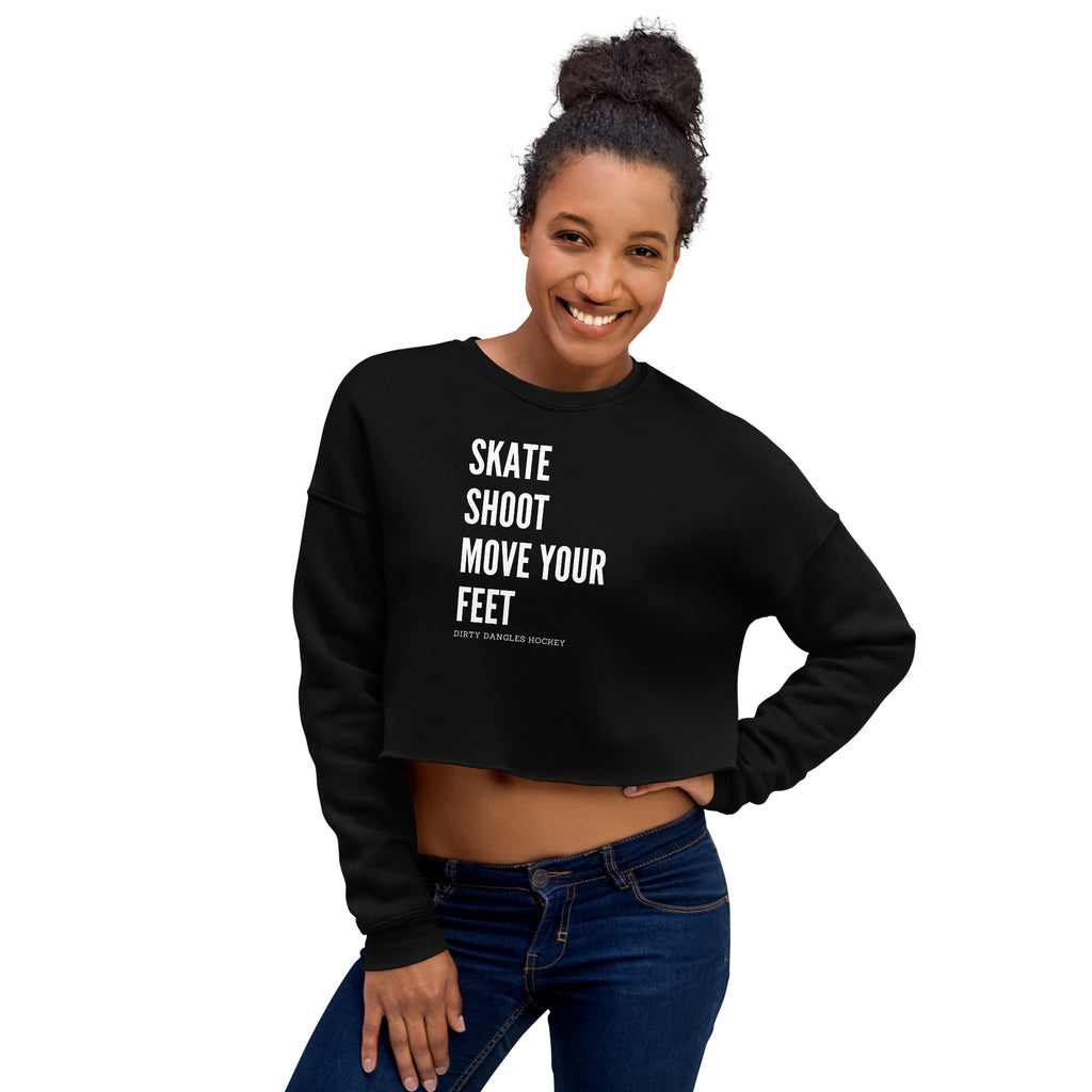 Skate Shoot Move Your Feet Crop Sweatshirt
