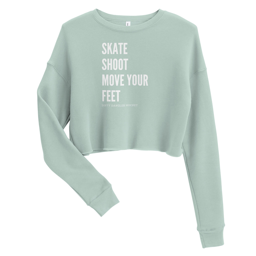 Skate Shoot Move Your Feet Crop Sweatshirt