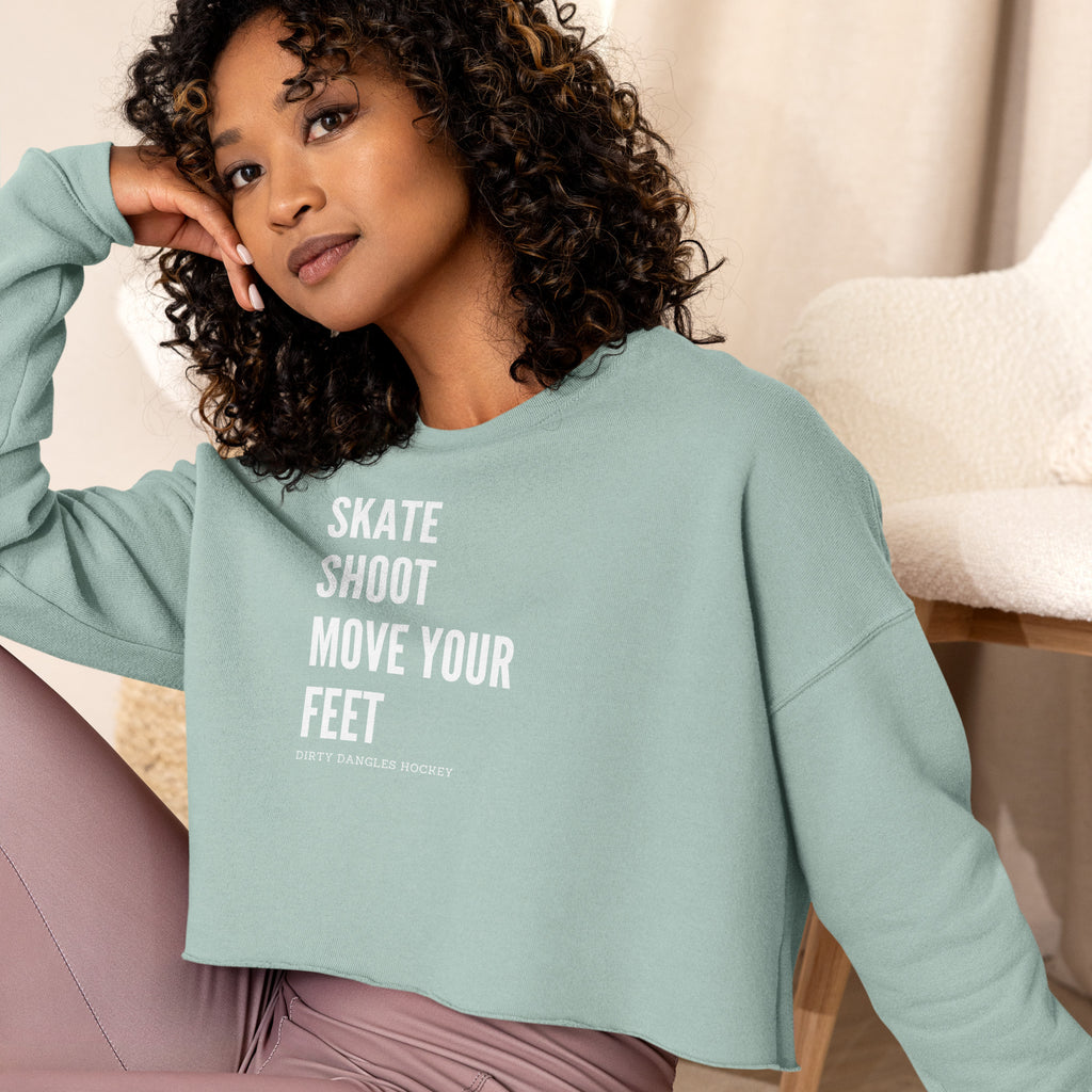 Skate Shoot Move Your Feet Crop Sweatshirt