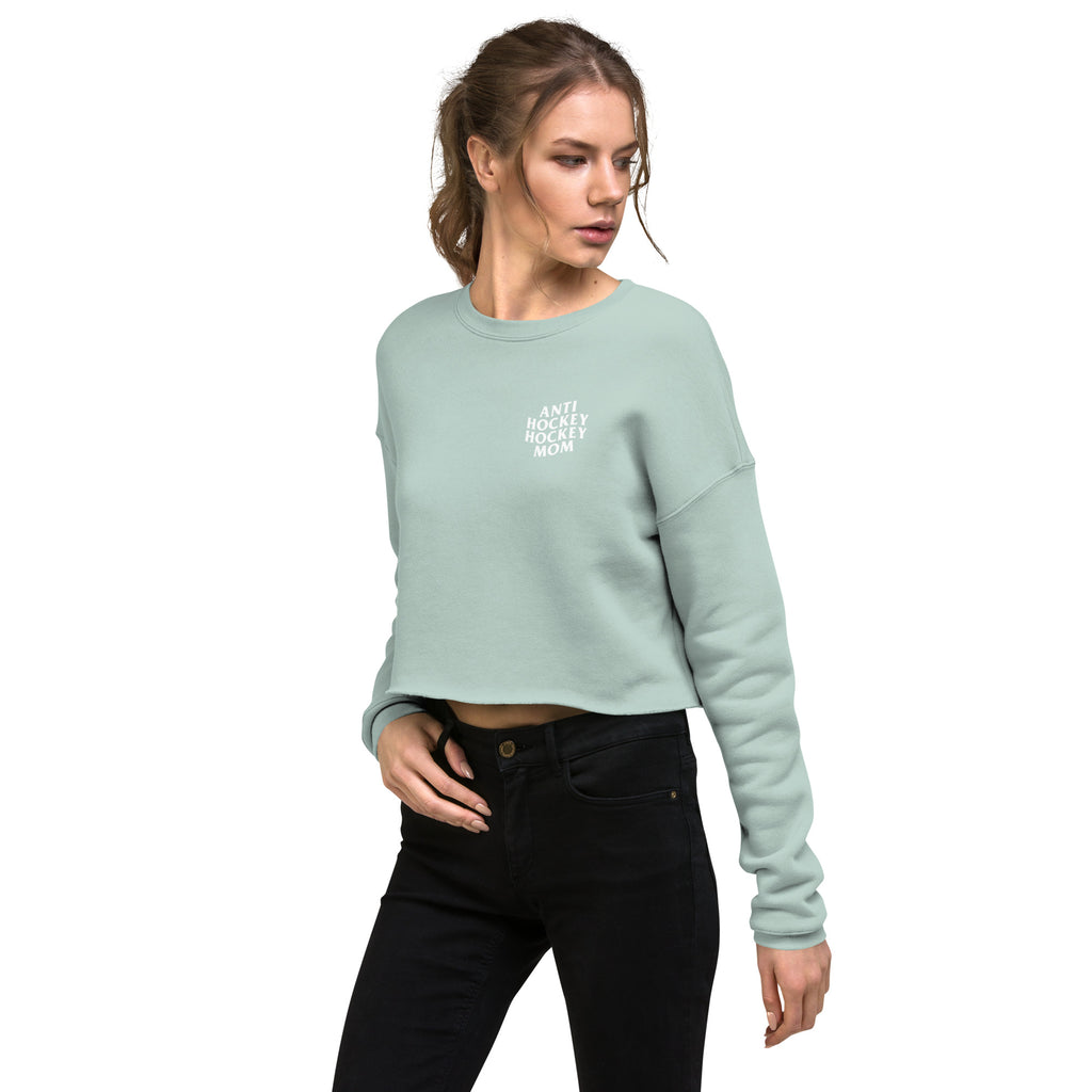 Anti Hockey Hockey Mom Crop Sweatshirt