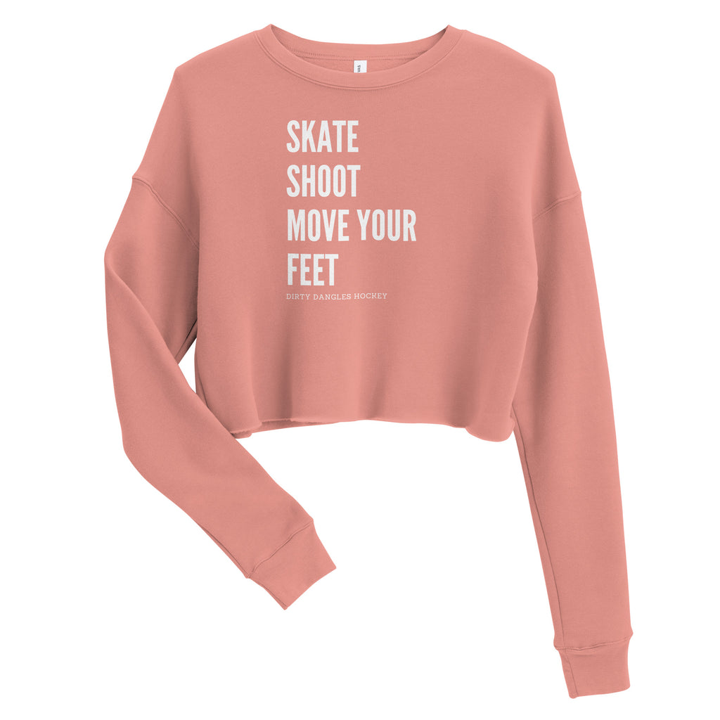 Skate Shoot Move Your Feet Crop Sweatshirt