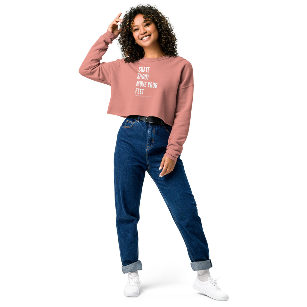 Skate Shoot Move Your Feet Crop Sweatshirt