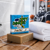 zombie sweat pumpkin spice scented hockey soap bar in a locker room with a towel, hockey gear and halloween decor